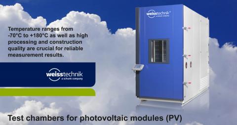 Tesztkamrák napelem modulok (PV) vizsgálatára